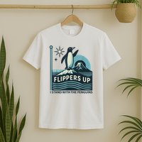 Funny Penguin Flippers Up I Stand With The Penguins T-Shirt