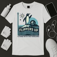 Funny Penguin Flippers Up I Stand With The Penguins T-Shirt