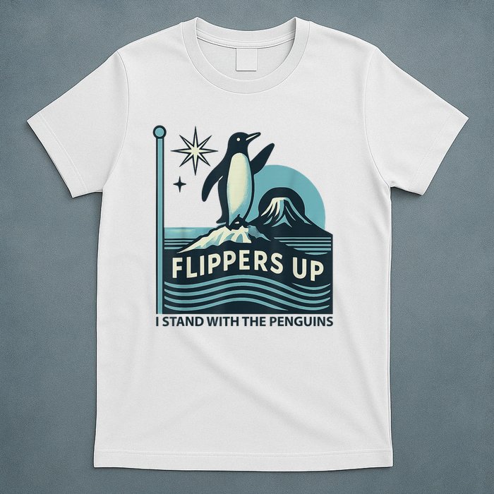Funny Penguin Flippers Up I Stand With The Penguins T-Shirt