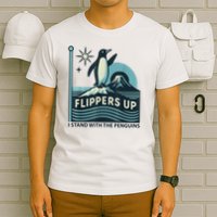 Funny Penguin Flippers Up I Stand With The Penguins T-Shirt