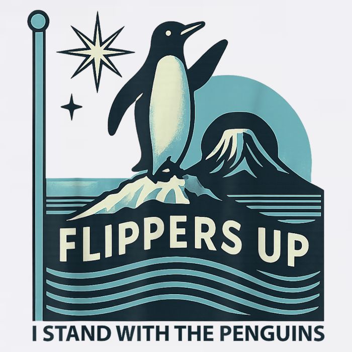 Funny Penguin Flippers Up I Stand With The Penguins T-Shirt