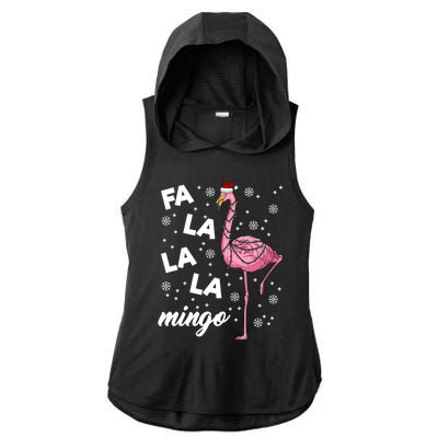 Falalalamingo Pink Flamingo Christmas Lights Santa Flamingo Gift Ladies PosiCharge Tri-Blend Wicking Draft Hoodie Tank