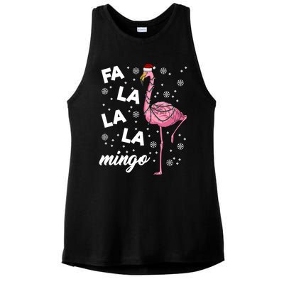 Falalalamingo Pink Flamingo Christmas Lights Santa Flamingo Gift Ladies PosiCharge Tri-Blend Wicking Tank