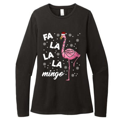 Falalalamingo Pink Flamingo Christmas Lights Santa Flamingo Gift Womens CVC Long Sleeve Shirt