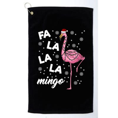 Falalalamingo Pink Flamingo Christmas Lights Santa Flamingo Gift Platinum Collection Golf Towel