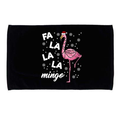 Falalalamingo Pink Flamingo Christmas Lights Santa Flamingo Gift Microfiber Hand Towel