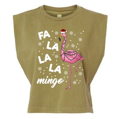 Falalalamingo Pink Flamingo Christmas Lights Santa Flamingo Gift Garment-Dyed Women's Muscle Tee