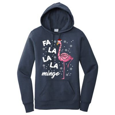 Falalalamingo Pink Flamingo Christmas Lights Santa Flamingo Gift Women's Pullover Hoodie