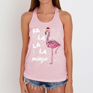 Falalalamingo Pink Flamingo Christmas Lights Santa Flamingo Gift Women's Knotted Racerback Tank