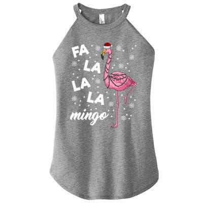 Falalalamingo Pink Flamingo Christmas Lights Santa Flamingo Gift Women's Perfect Tri Rocker Tank