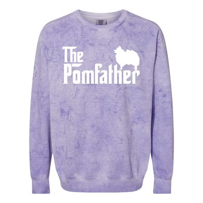 Funny Pomeranian Father Dad The Pom Father Dog Lover Colorblast Crewneck Sweatshirt