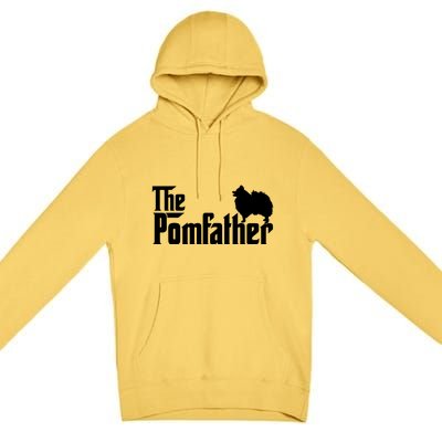 Funny Pomeranian Father Dad The Pom Father Dog Lover Premium Pullover Hoodie