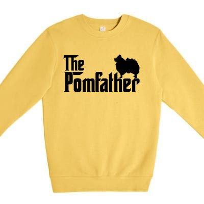 Funny Pomeranian Father Dad The Pom Father Dog Lover Premium Crewneck Sweatshirt