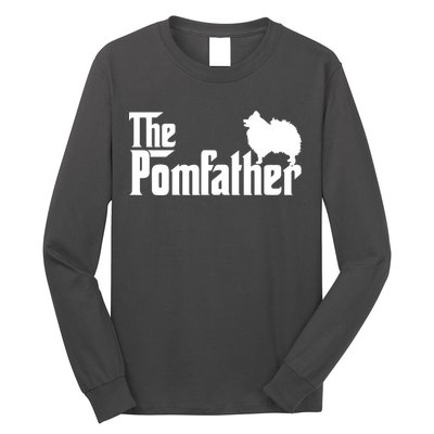 Funny Pomeranian Father Dad The Pom Father Dog Lover Long Sleeve Shirt