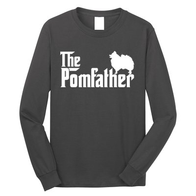 Funny Pomeranian Father Dad The Pom Father Dog Lover Long Sleeve Shirt