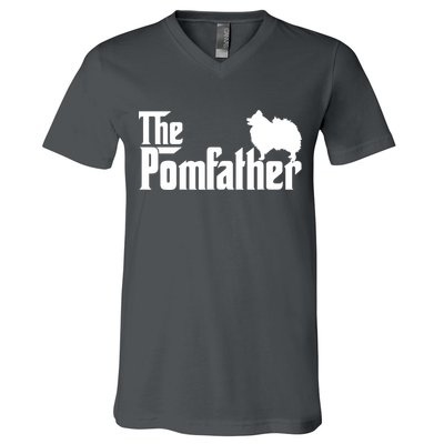 Funny Pomeranian Father Dad The Pom Father Dog Lover V-Neck T-Shirt