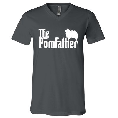 Funny Pomeranian Father Dad The Pom Father Dog Lover V-Neck T-Shirt