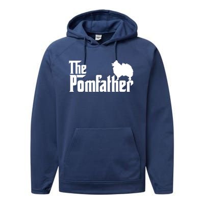 Funny Pomeranian Father Dad The Pom Father Dog Lover Performance Fleece Hoodie