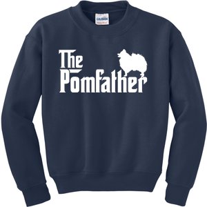 Funny Pomeranian Father Dad The Pom Father Dog Lover Kids Sweatshirt