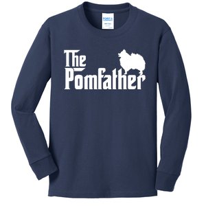 Funny Pomeranian Father Dad The Pom Father Dog Lover Kids Long Sleeve Shirt