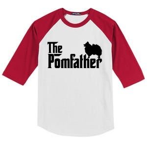 Funny Pomeranian Father Dad The Pom Father Dog Lover Kids Colorblock Raglan Jersey