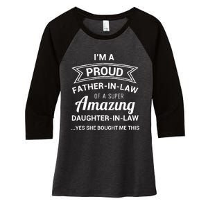 Funny Proud Father In Law Dad Fathers Day Gift Ideas Women's Tri-Blend 3/4-Sleeve Raglan Shirt