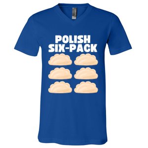 Funny Polish Food Polish Sixgiftpack Pierogi Gift V-Neck T-Shirt