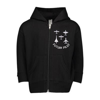 Future Pilot Fighter Jet Aircraft Airplane Plane Toddler Zip Fleece Hoodie