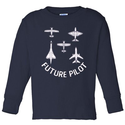 Future Pilot Fighter Jet Aircraft Airplane Plane Toddler Long Sleeve Shirt