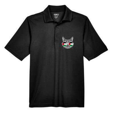 Free Palestine Flag Palestinian Cat Gaza Men's Origin Performance Piqué Polo