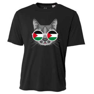 Free Palestine Flag Palestinian Cat Gaza Cooling Performance Crew T-Shirt