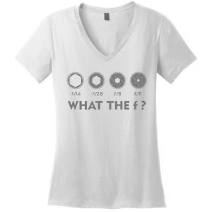 Funny Photography F Stop Lens Camera Lover Photographer Gift Women's V-Neck T-Shirt