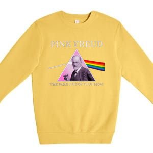 Funny Psychology Freud Pink Dark Side Of The Mom Freudia 1 Premium Crewneck Sweatshirt