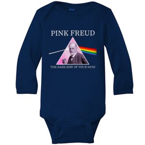 Funny Psychology Freud Pink Dark Side Of The Mom Freudia 1 Baby Long Sleeve Bodysuit