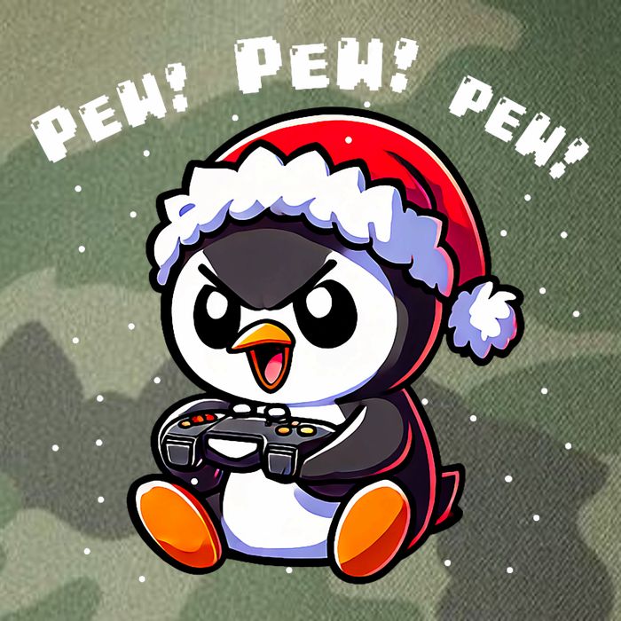 Funny Penguin Gamer Pew Video Game Christmas Legacy Tie Dye Trucker Hat