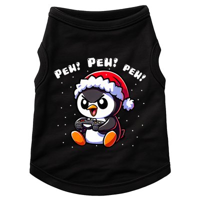 Funny Penguin Gamer Pew Video Game Christmas Doggie Tank