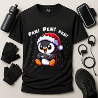Funny Penguin Gamer Pew Video Game Christmas Performance Shirt