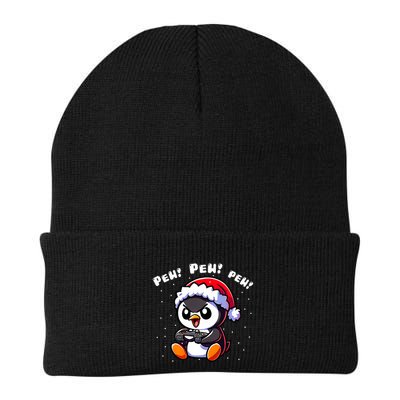 Funny Penguin Gamer Pew Video Game Christmas Beanie