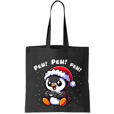 Funny Penguin Gamer Pew Video Game Christmas Bag