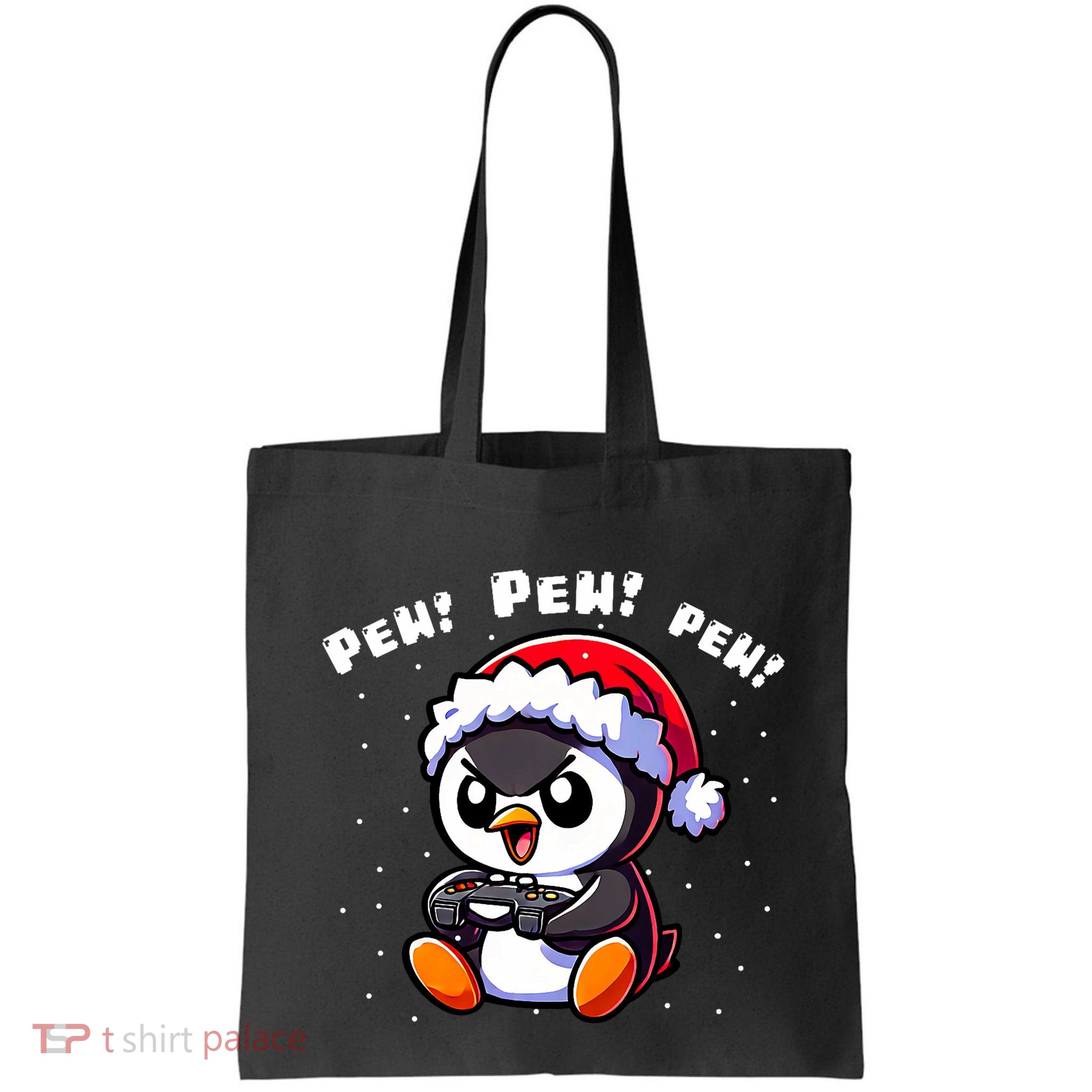 Funny Penguin Gamer Pew Video Game Christmas Bag