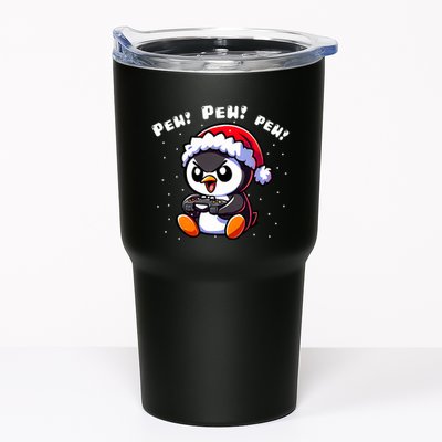 Funny Penguin Gamer Pew Video Game Christmas Tumbler