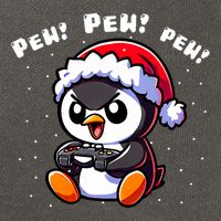 Funny Penguin Gamer Pew Video Game Christmas Cotton Canvas Backpack