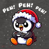Funny Penguin Gamer Pew Video Game Christmas Vector Backpack