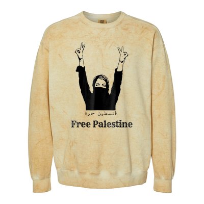 Free Palestine Gaza Palestinian Colorblast Crewneck Sweatshirt