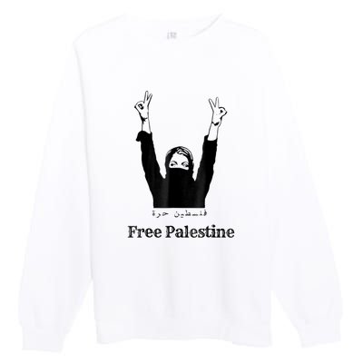 Free Palestine Gaza Palestinian Premium Crewneck Sweatshirt