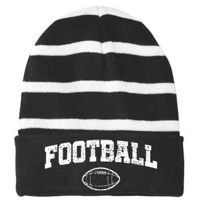 Football Player Gift Striped Beanie with Solid Band