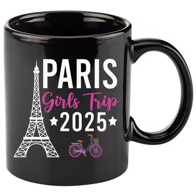 France Paris Girl Trip 2025 Summer Vacation Ladies Weekend 11oz C Handle Ceramic Mug