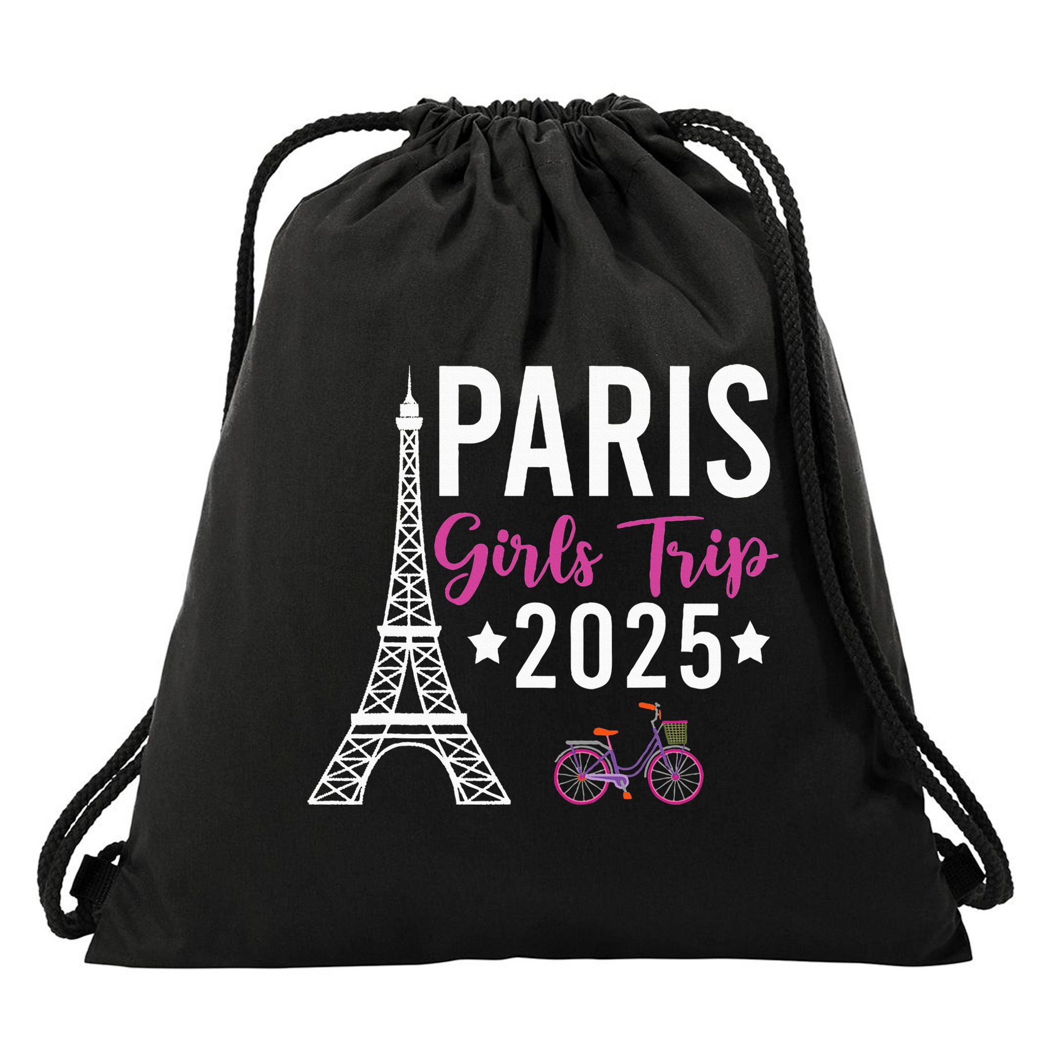 France Paris Girl Trip 2025 Summer Vacation Ladies Weekend Drawstring Bag