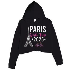 France Paris Girl Trip 2025 Summer Vacation Ladies Weekend Crop Fleece Hoodie