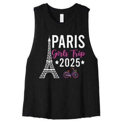 France Paris Girl Trip 2025 Summer Vacation Ladies Weekend Women's Racerback Cropped Tank